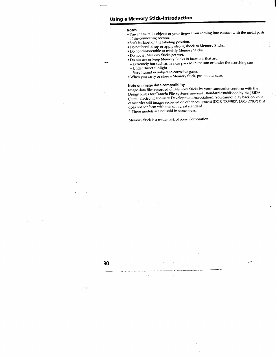 Notes, Note on image data compatibility | Sony DCR-TRV10 User Manual | Page 80 / 163