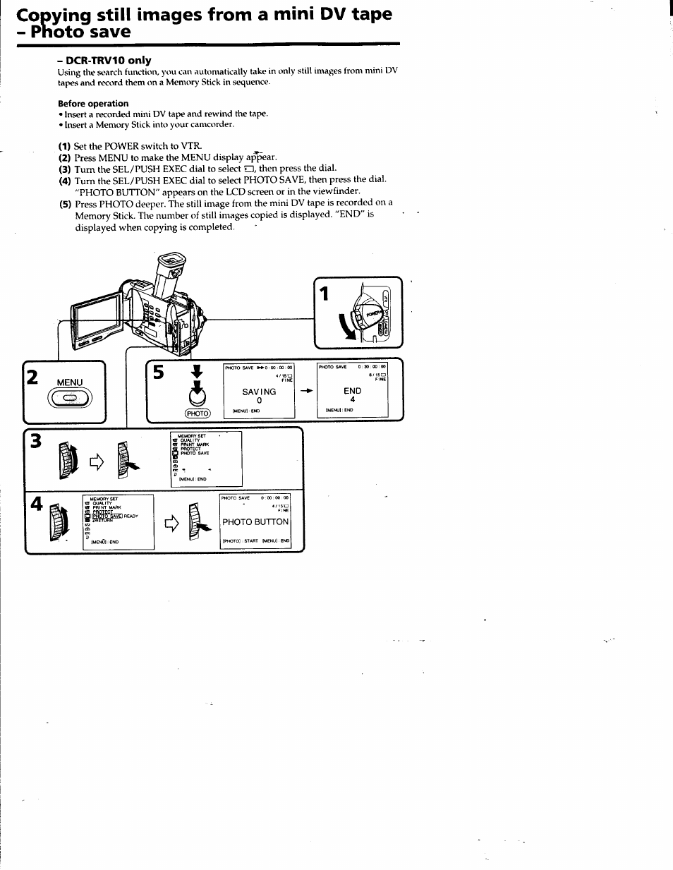 Dcr-trv10 only, Before operation, Isi a | P ^ i | Sony DCR-TRV10 User Manual | Page 91 / 163