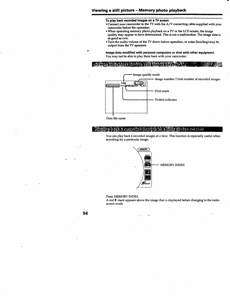 To play back recorded images on a tv screen | Sony DCR-TRV10 User Manual | Page 94 / 163