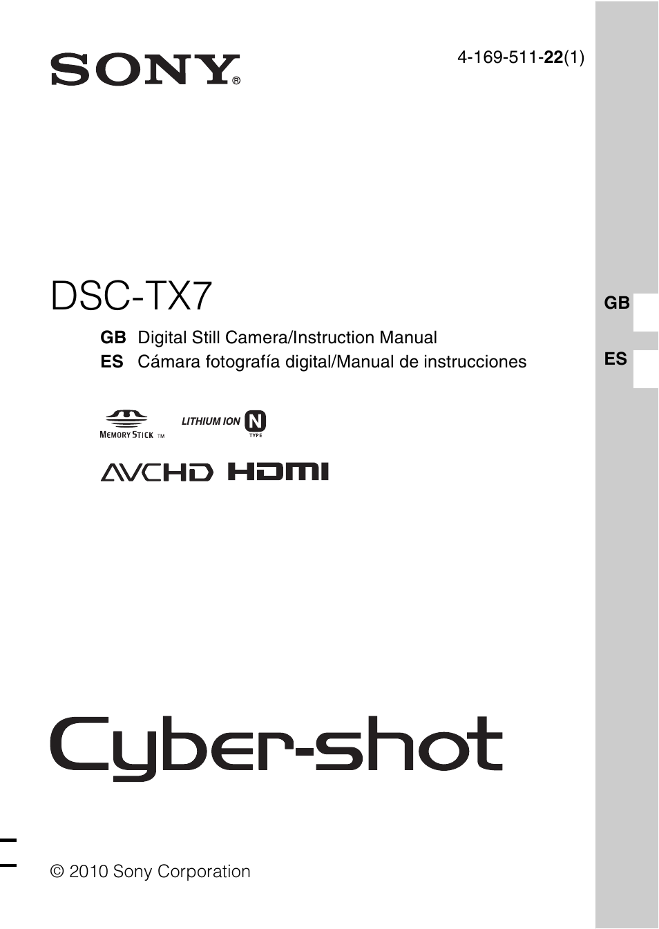 Sony DSC-TX7 User Manual | 64 pages