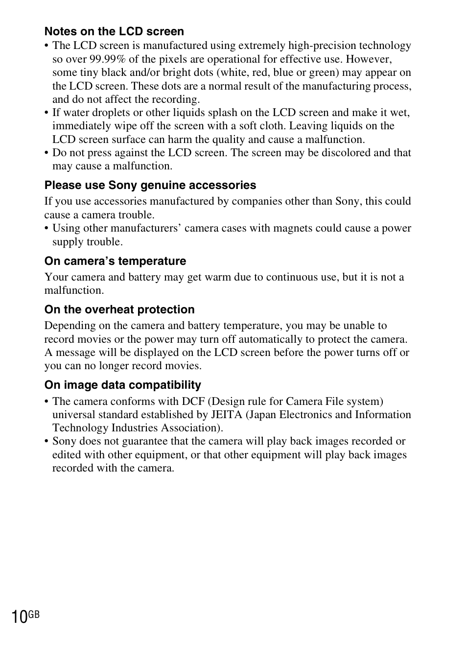 Sony DSC-TX7 User Manual | Page 10 / 64