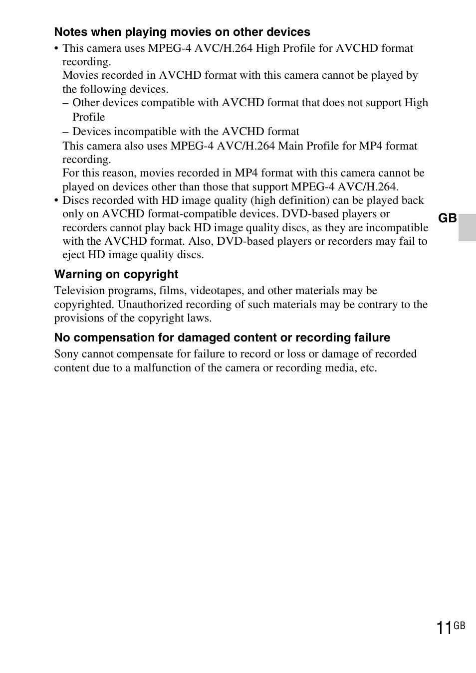 Sony DSC-TX7 User Manual | Page 11 / 64