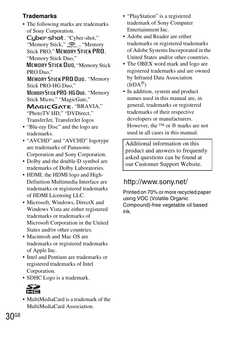 Sony DSC-TX7 User Manual | Page 30 / 64