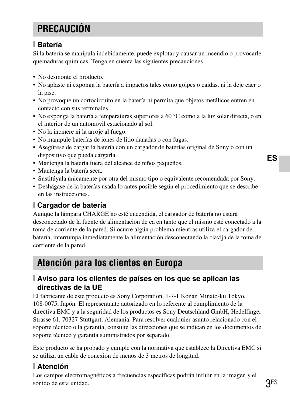 Precaución atención para los clientes en europa | Sony DSC-TX7 User Manual | Page 33 / 64