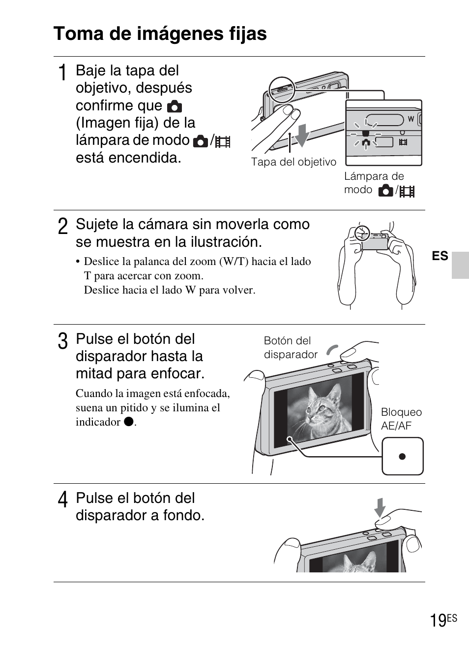 Toma de imágenes fijas | Sony DSC-TX7 User Manual | Page 49 / 64