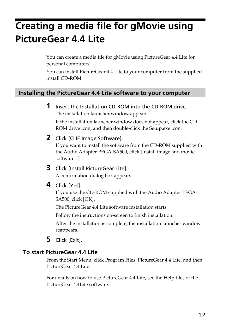 Sony PEGA-SA500 User Manual | Page 12 / 17