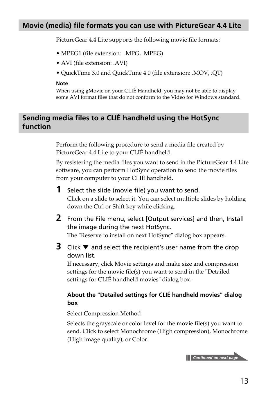 Using the hotsync function | Sony PEGA-SA500 User Manual | Page 13 / 17