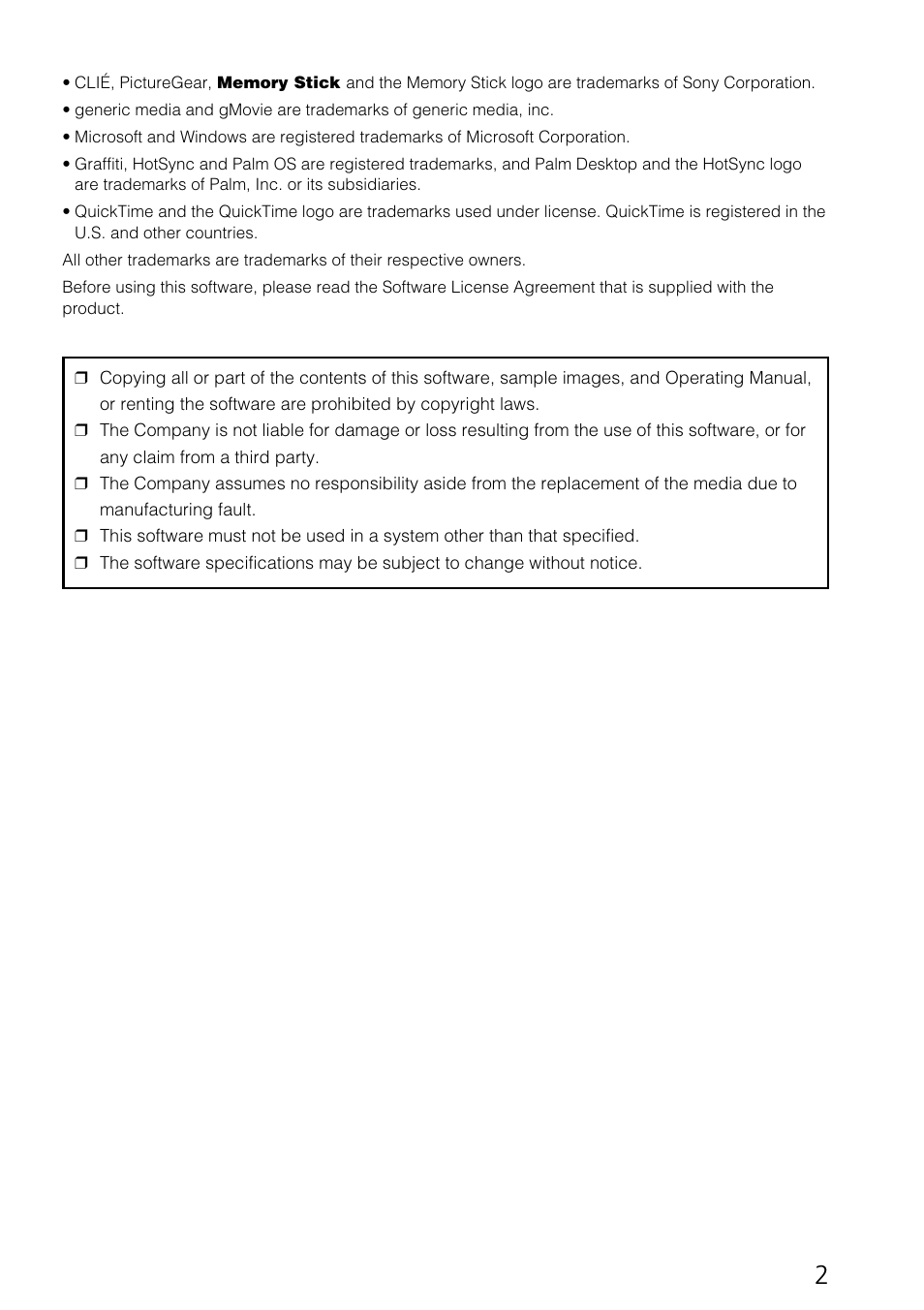 Sony PEGA-SA500 User Manual | Page 2 / 17