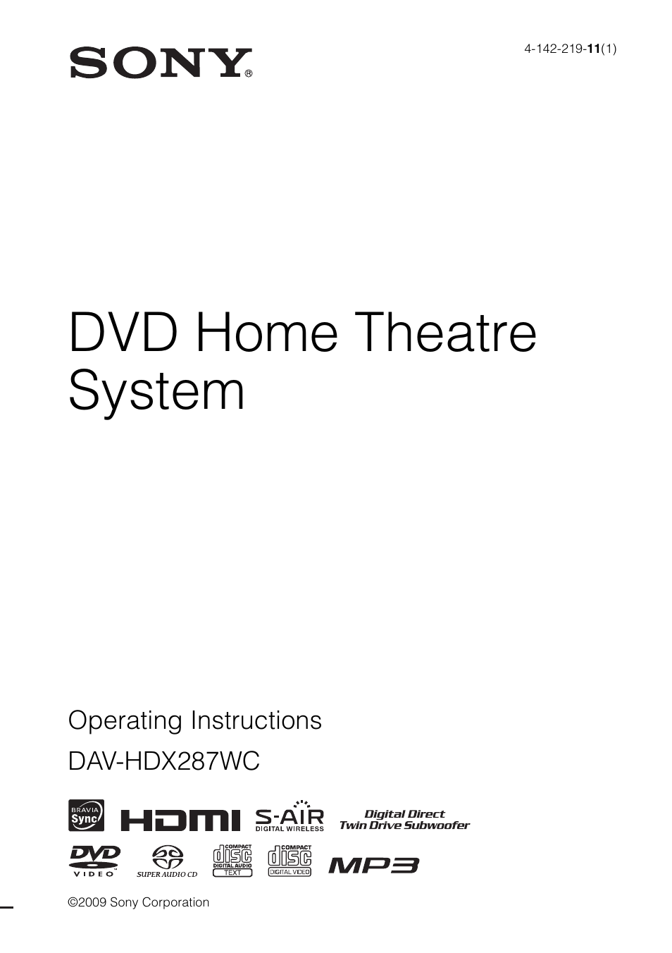 Sony DAV-HDX287WC User Manual | 100 pages