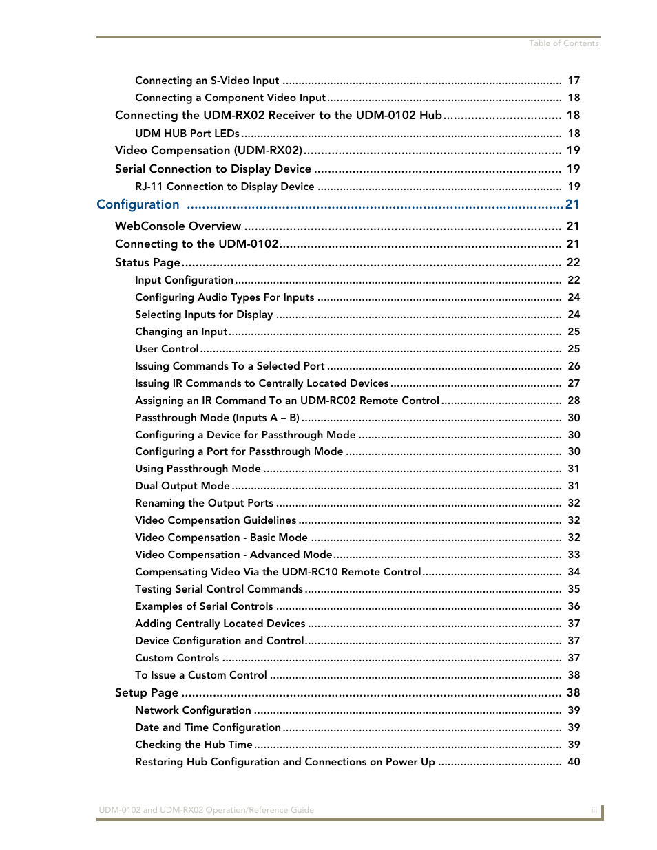AMX UDM-0102 User Manual | Page 11 / 82