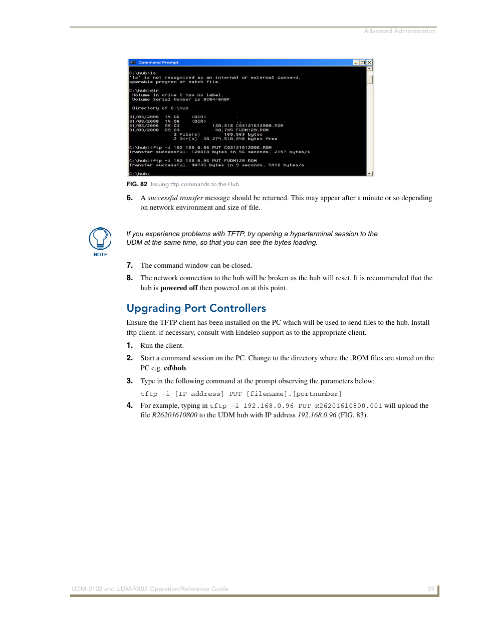 Upgrading port controllers | AMX UDM-0102 User Manual | Page 71 / 82