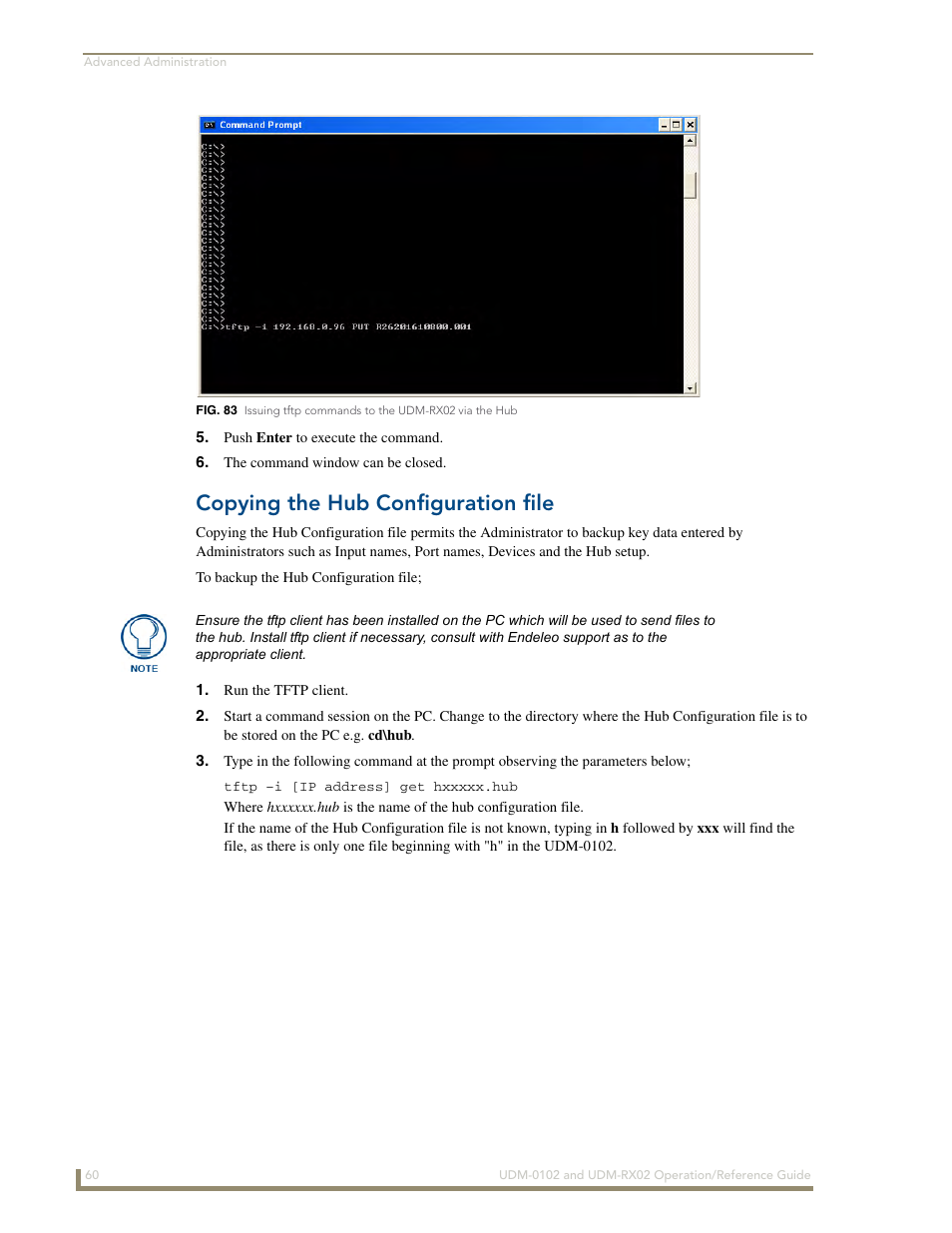 Copying the hub configuration file | AMX UDM-0102 User Manual | Page 72 / 82
