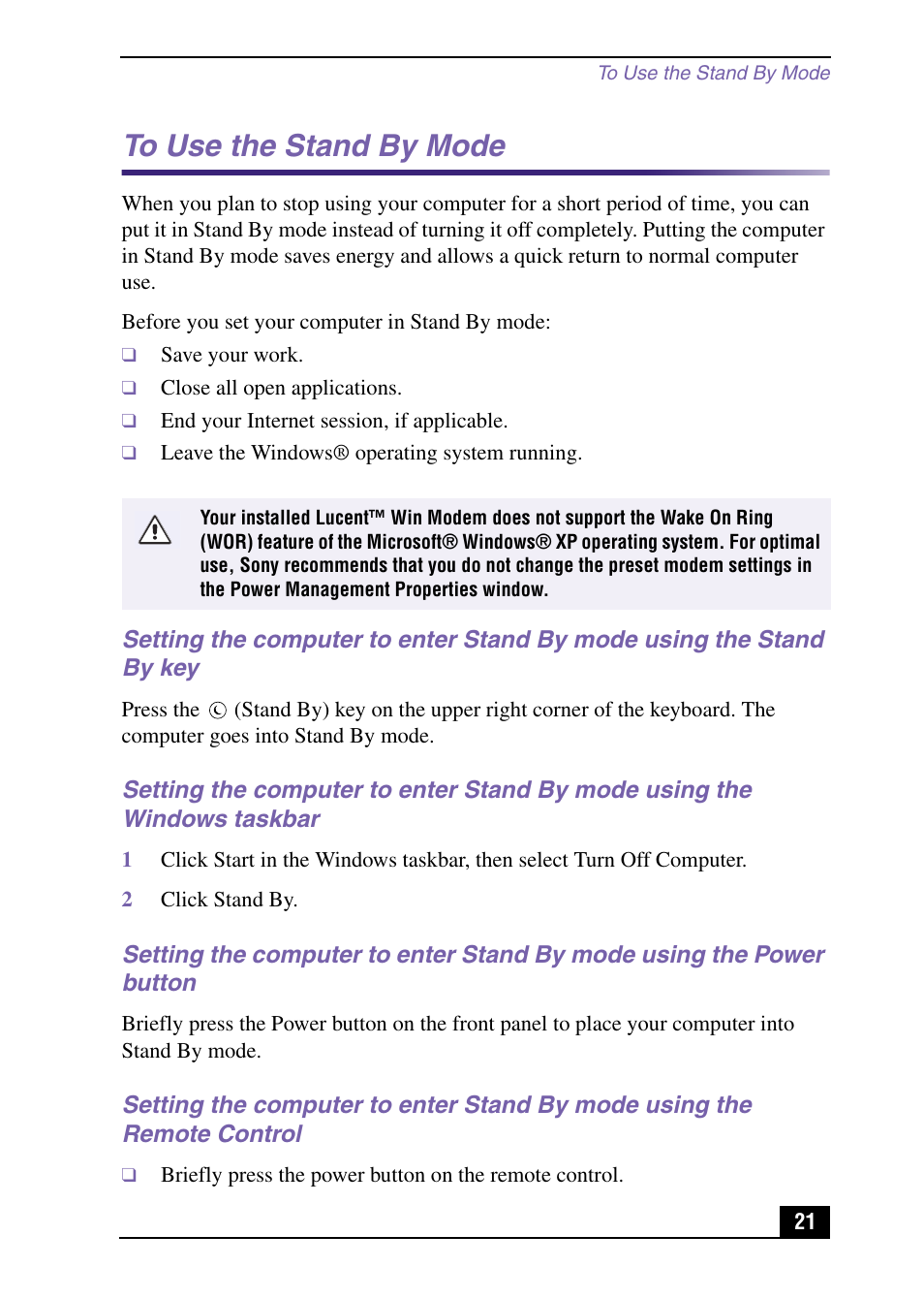 Sony PCV-MXS10 User Manual | Page 21 / 32
