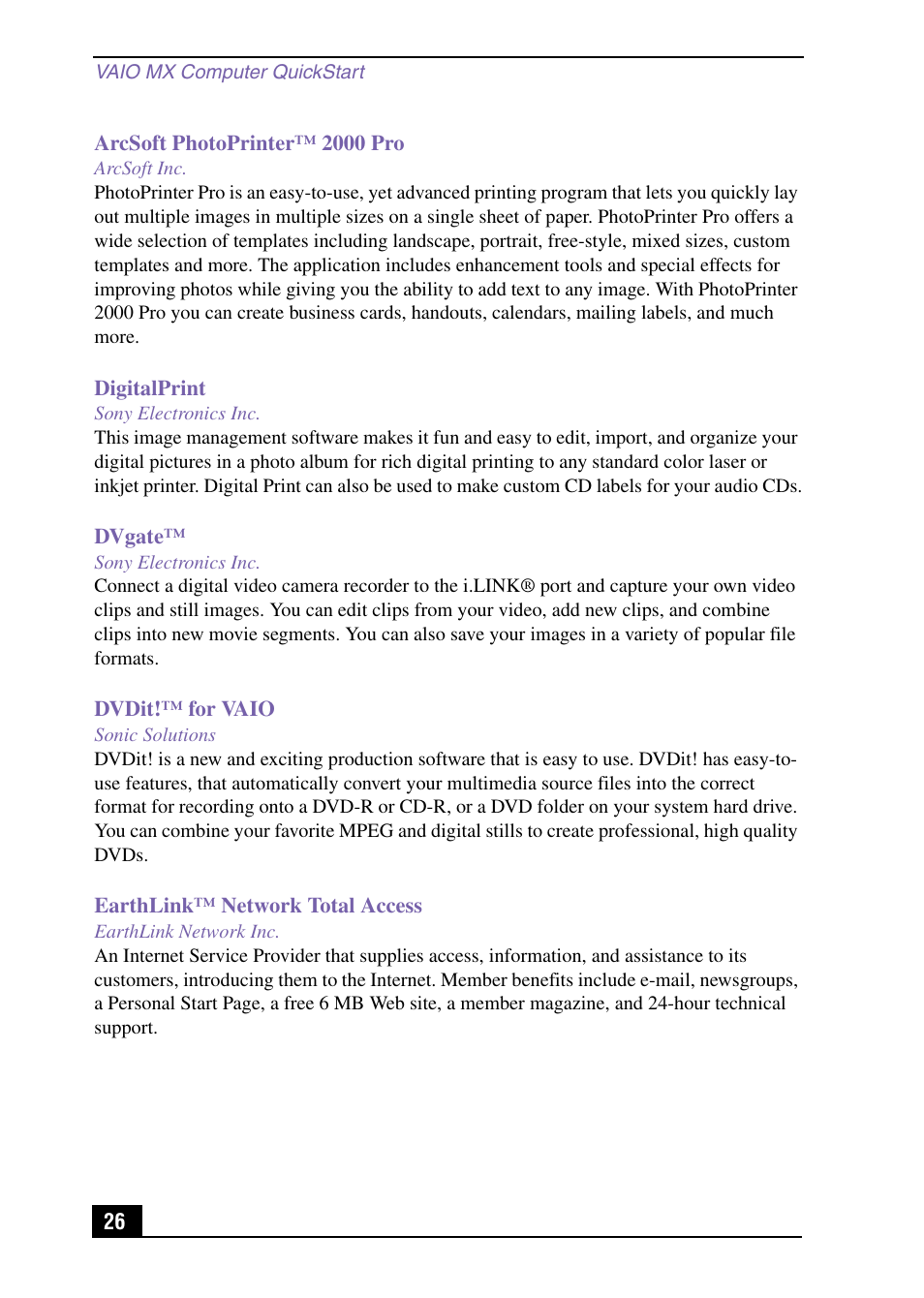 Sony PCV-MXS10 User Manual | Page 26 / 32