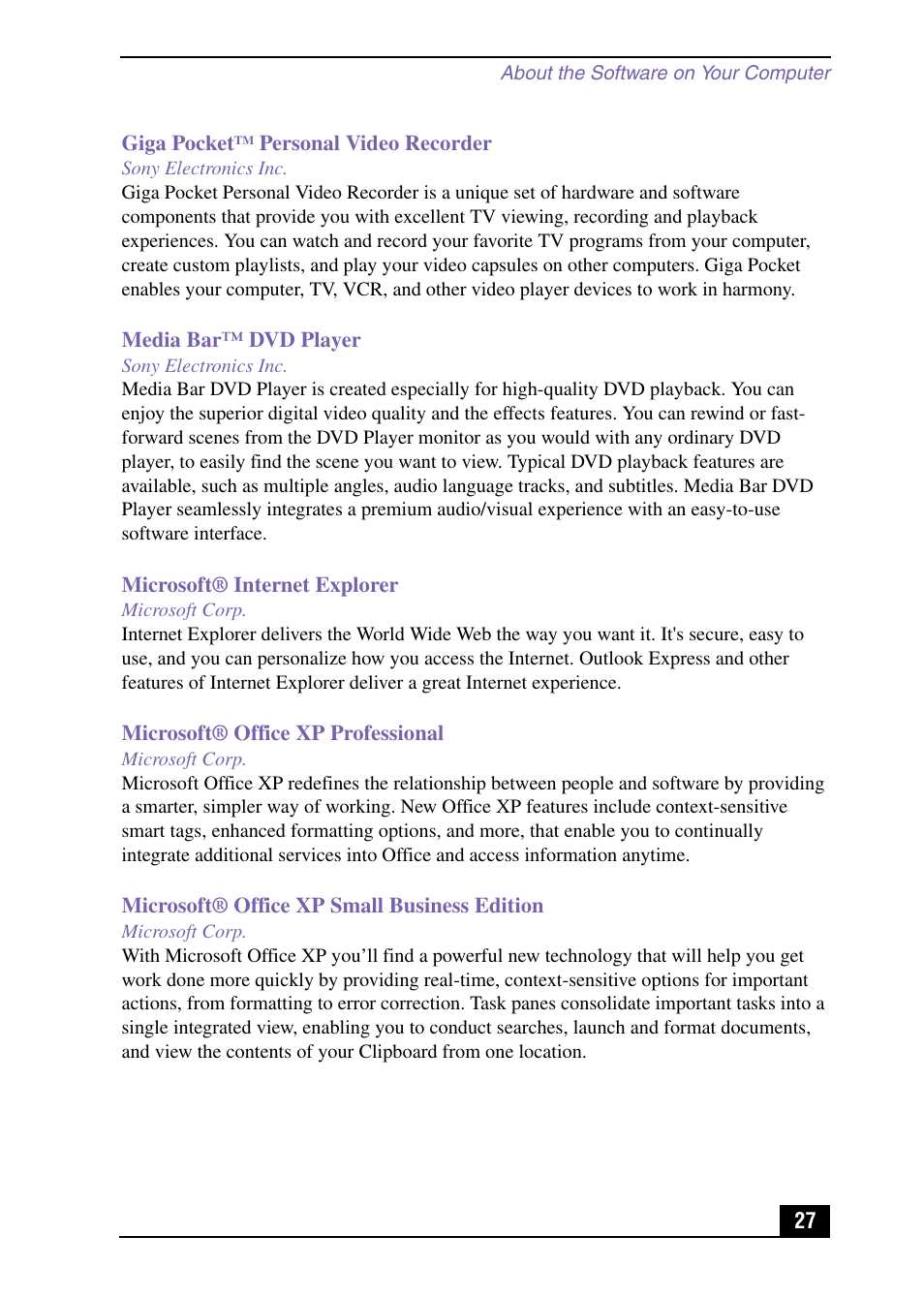 Sony PCV-MXS10 User Manual | Page 27 / 32