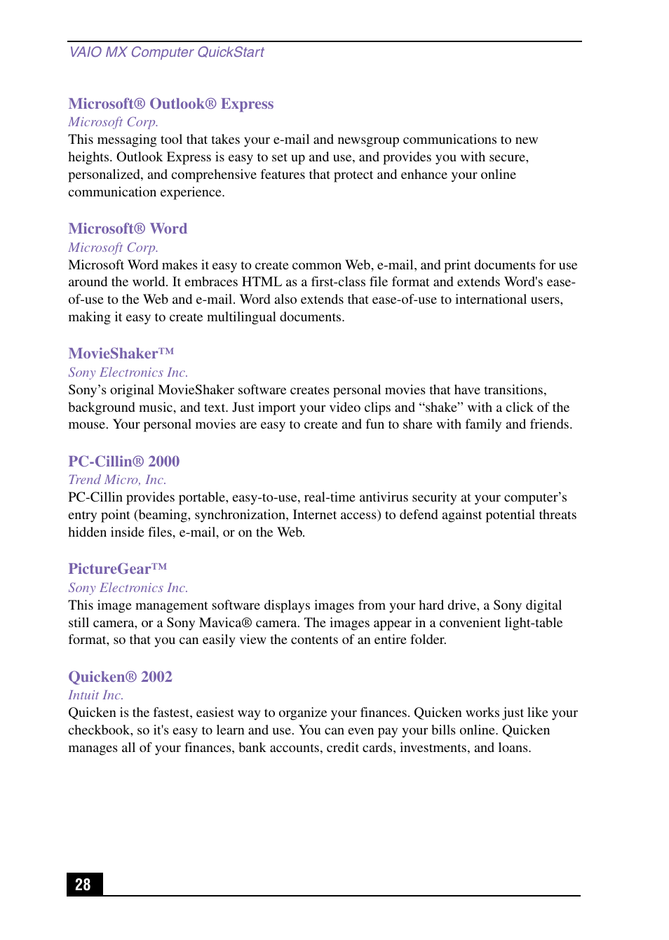 Sony PCV-MXS10 User Manual | Page 28 / 32