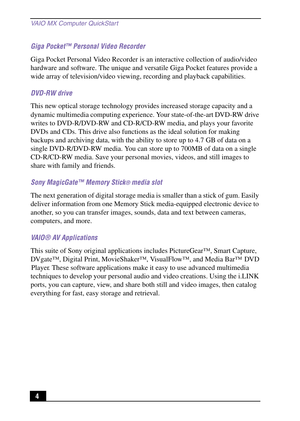 Sony PCV-MXS10 User Manual | Page 4 / 32