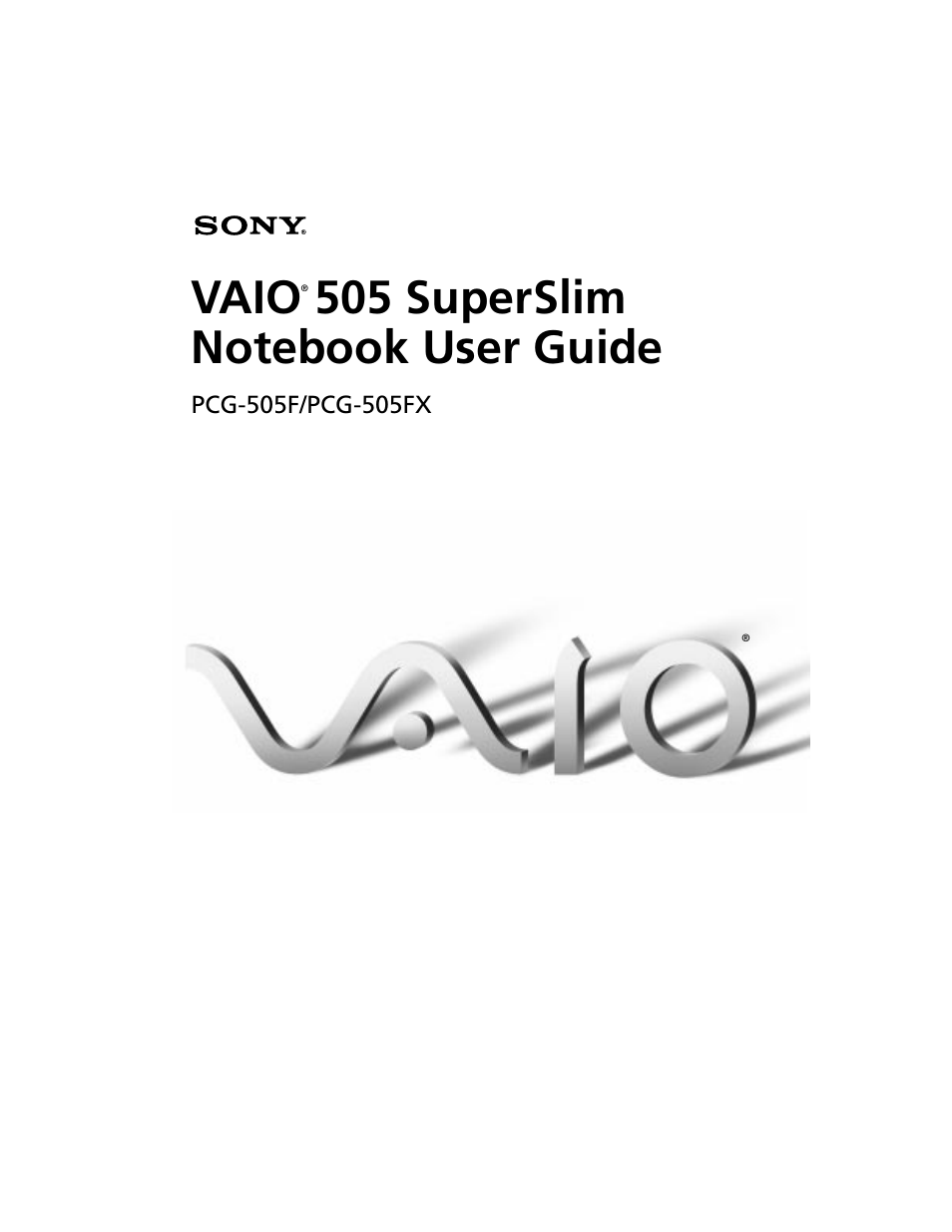 Sony PCG-505F User Manual | 118 pages