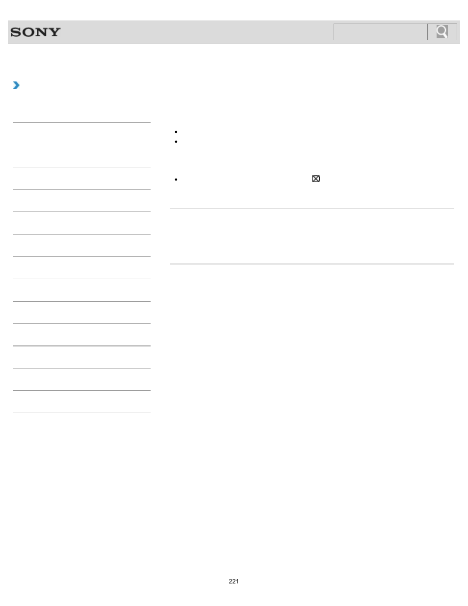 About the monitor indicator, How to use, Search | Sony SVL241290X User Manual | Page 221 / 535