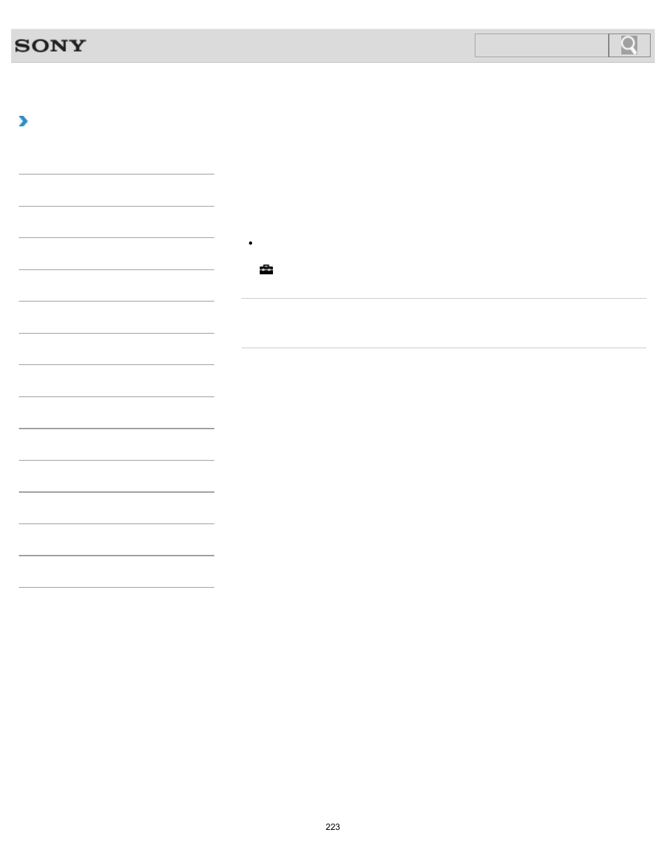 About the scene select settings (monitor function), How to use, Search | Sony SVL241290X User Manual | Page 223 / 535