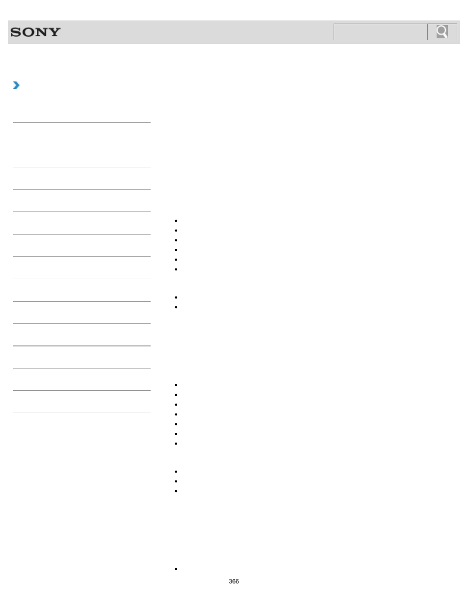 Supported discs<optical disc drive equipped models, How to use, Search | Sony SVL241290X User Manual | Page 366 / 535