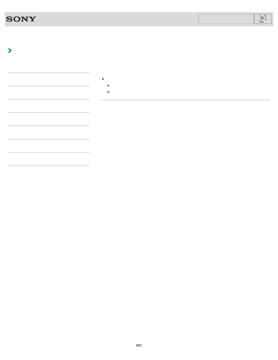 Troubleshooting, Search | Sony SVL241290X User Manual | Page 481 / 535