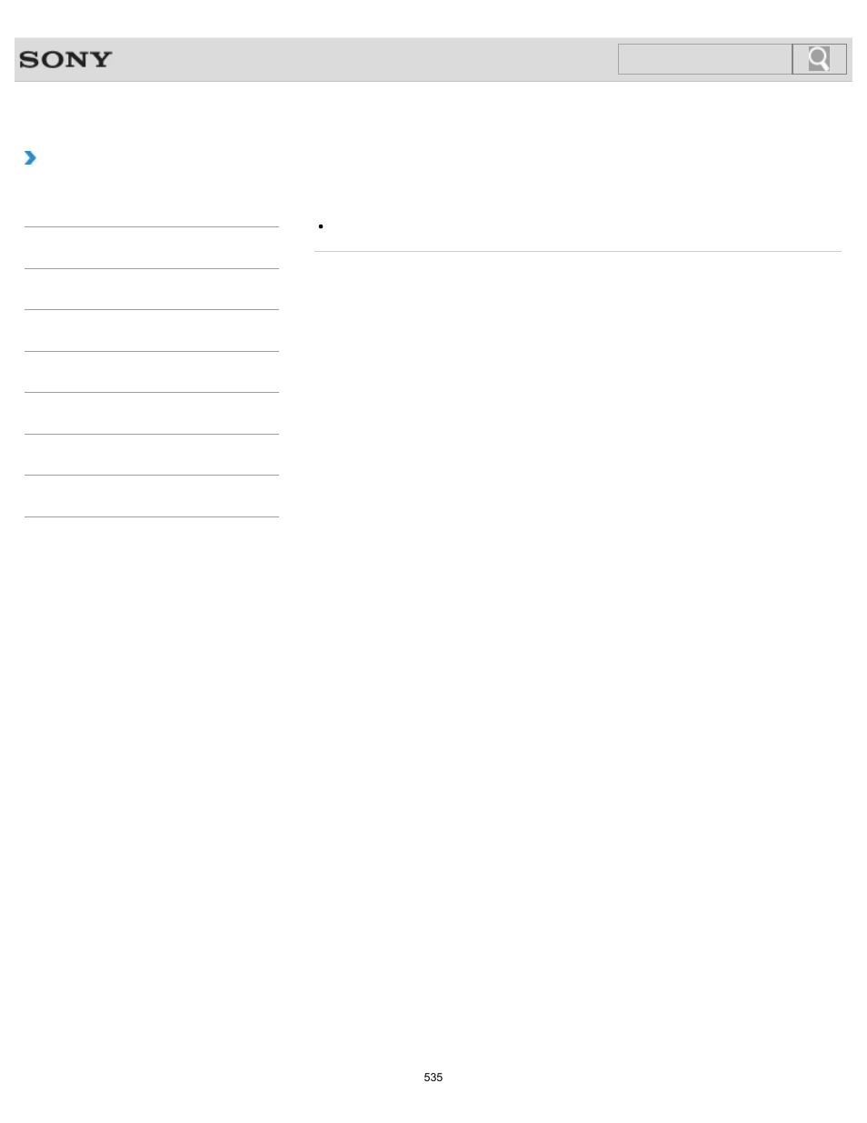 The parental lock password has been forgotten, Troubleshooting, Search | Sony SVL241290X User Manual | Page 535 / 535