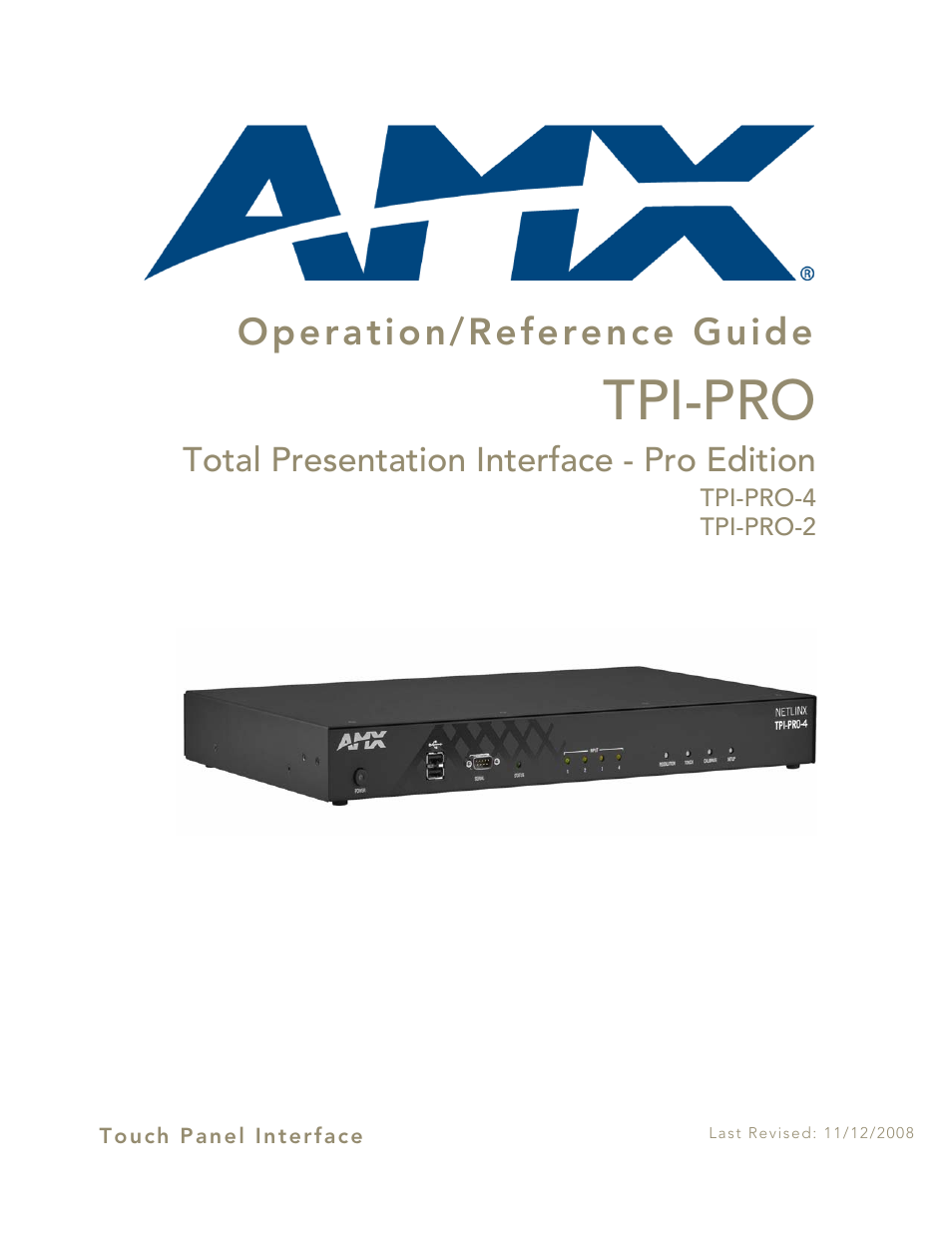 AMX TPI-PRO-2 User Manual | 148 pages