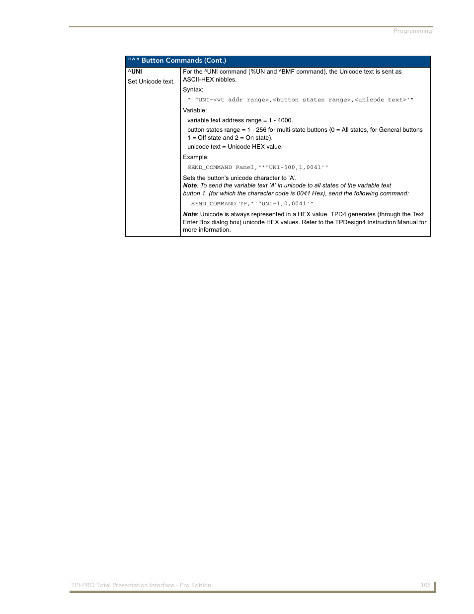 AMX TPI-PRO-2 User Manual | Page 111 / 148