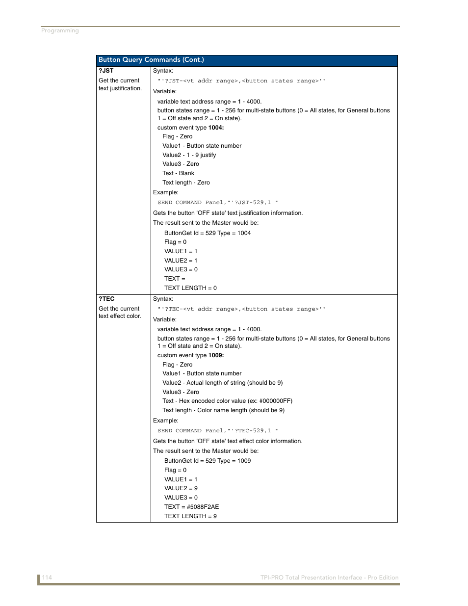 AMX TPI-PRO-2 User Manual | Page 120 / 148