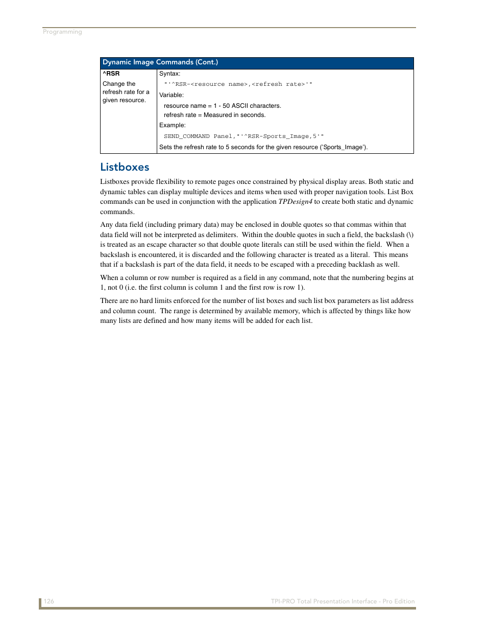 Listboxes | AMX TPI-PRO-2 User Manual | Page 132 / 148