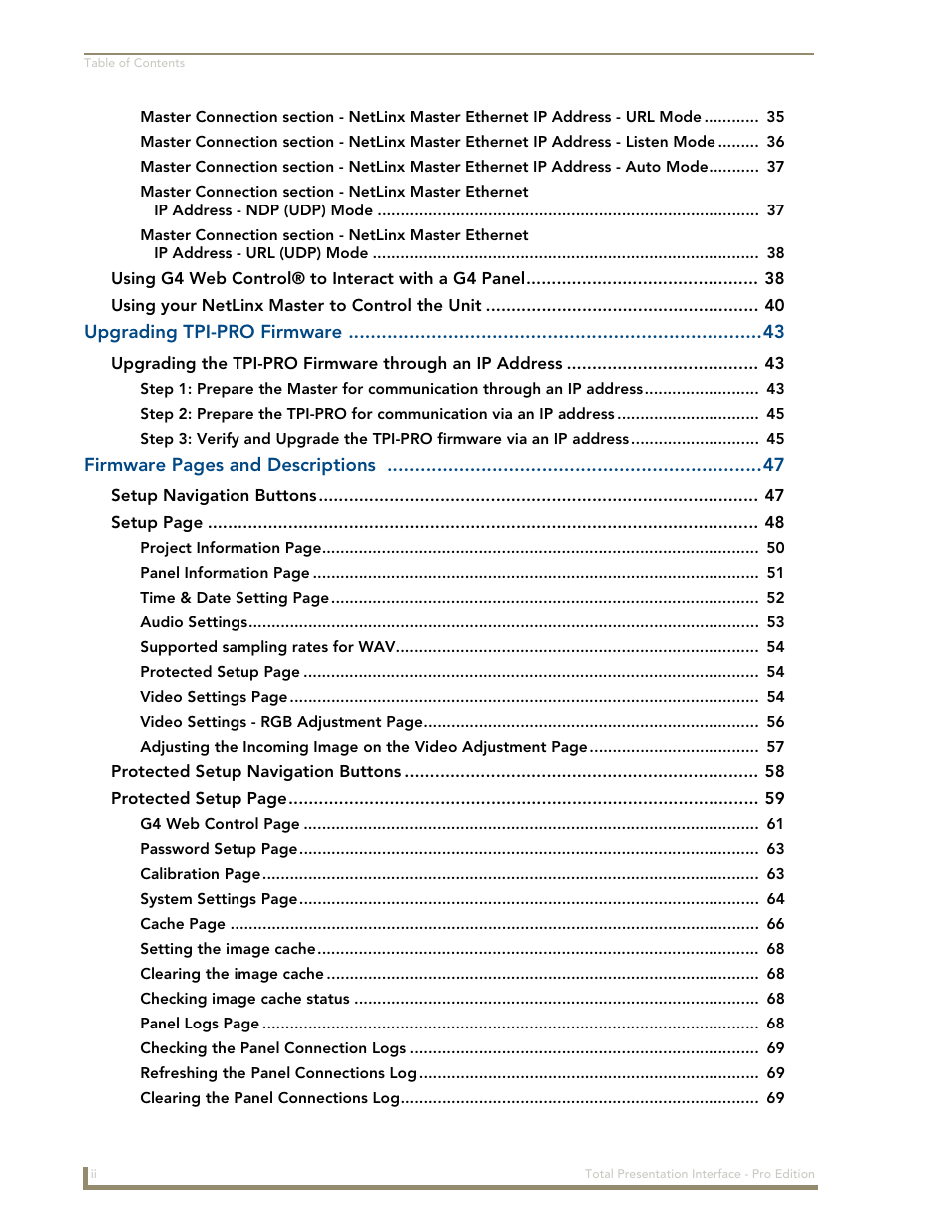 AMX TPI-PRO-2 User Manual | Page 4 / 148