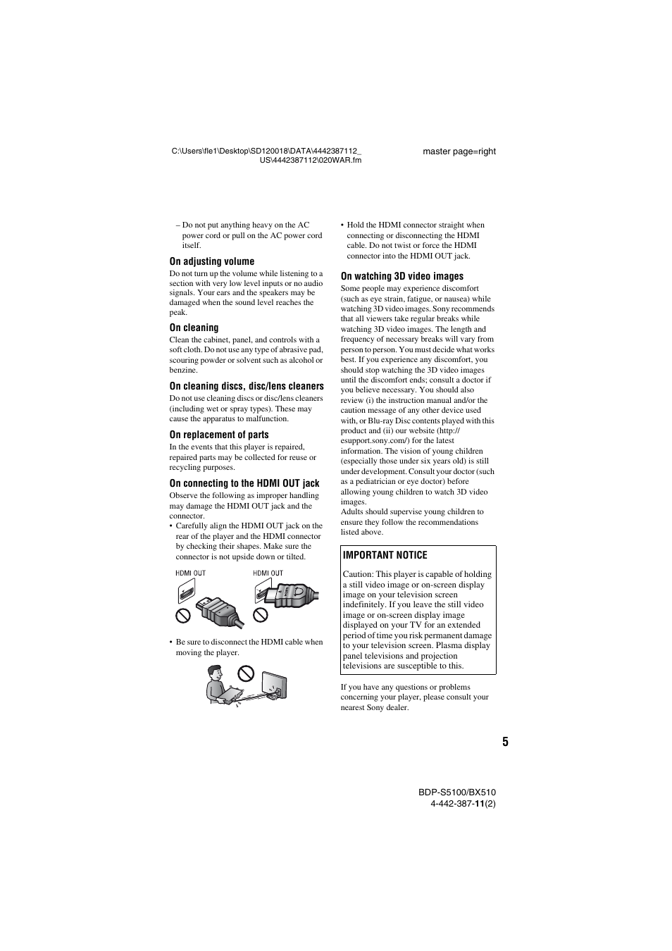Sony BDP-BX510 User Manual | Page 5 / 44