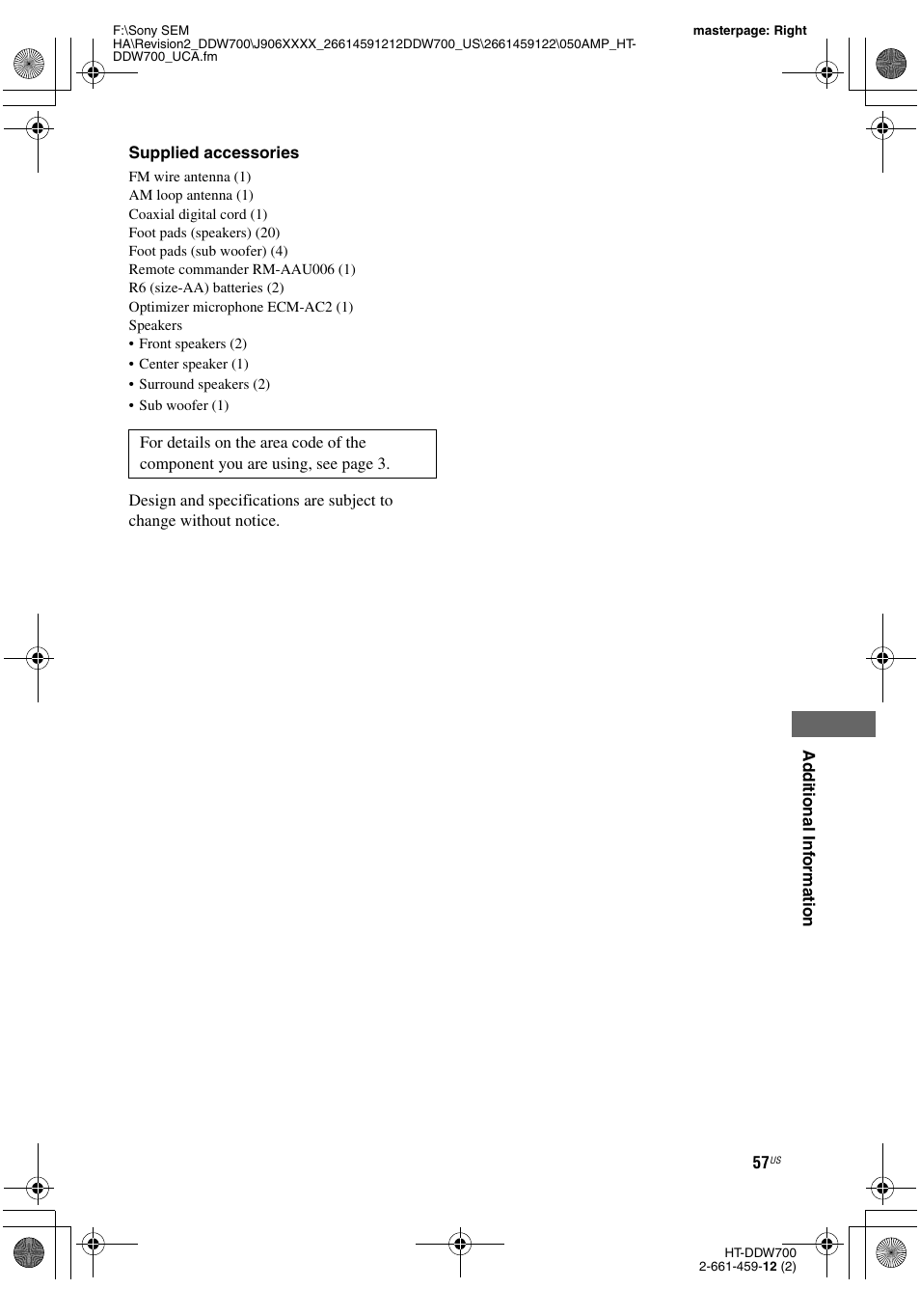 Sony HT-DDW700 User Manual | Page 57 / 60