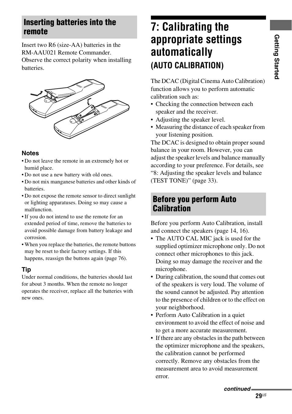 Calibrating the appropriate settings, Automatically, Auto calibration) | Calibrating the appropriate settings automatically | Sony HT-7200DH User Manual | Page 29 / 88