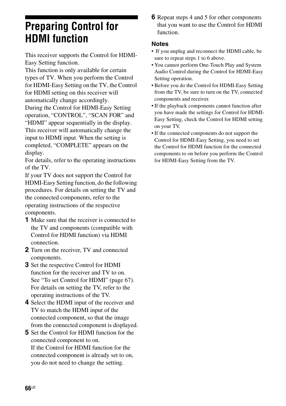Preparing control for hdmi function | Sony HT-7200DH User Manual | Page 66 / 88