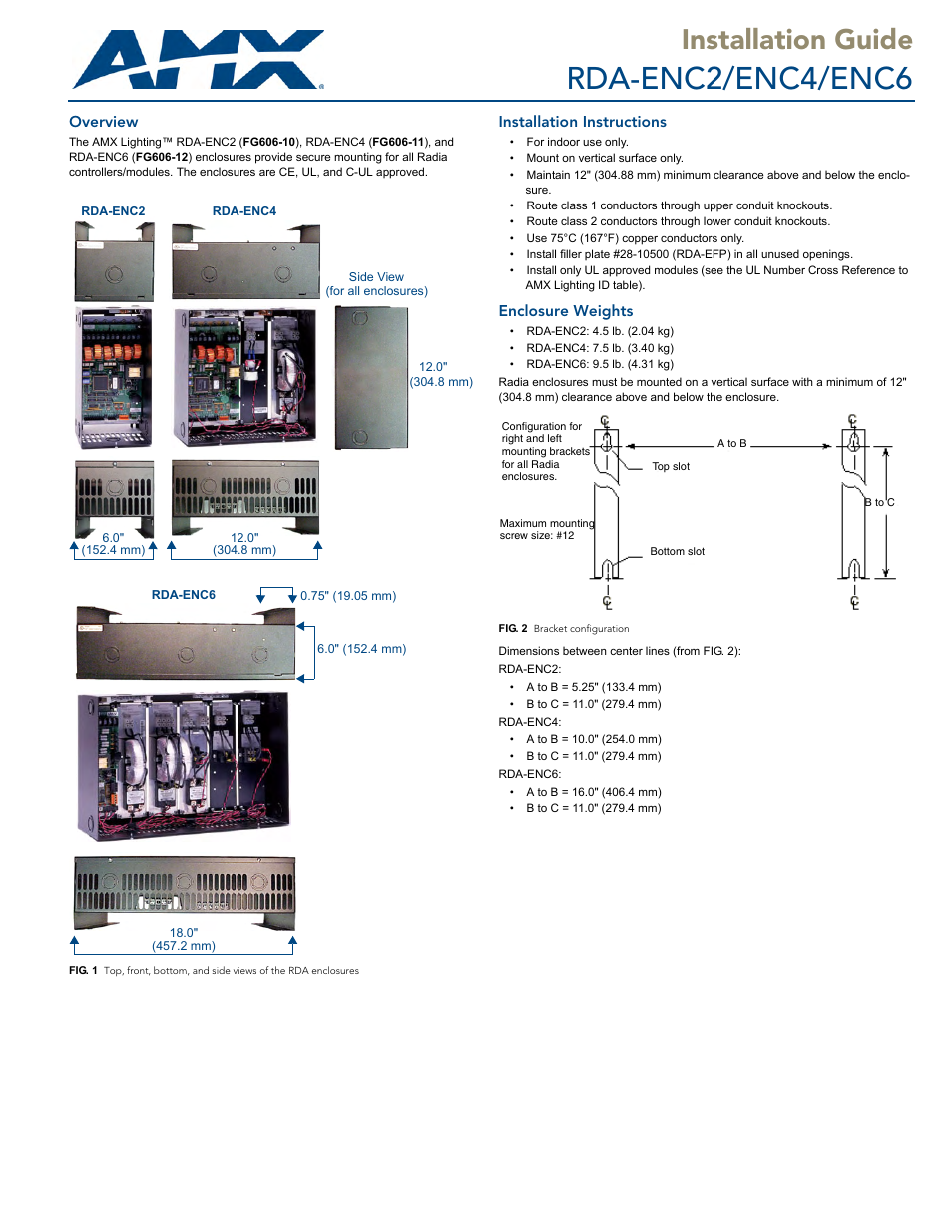 AMX RDA-ENC2 User Manual | 2 pages