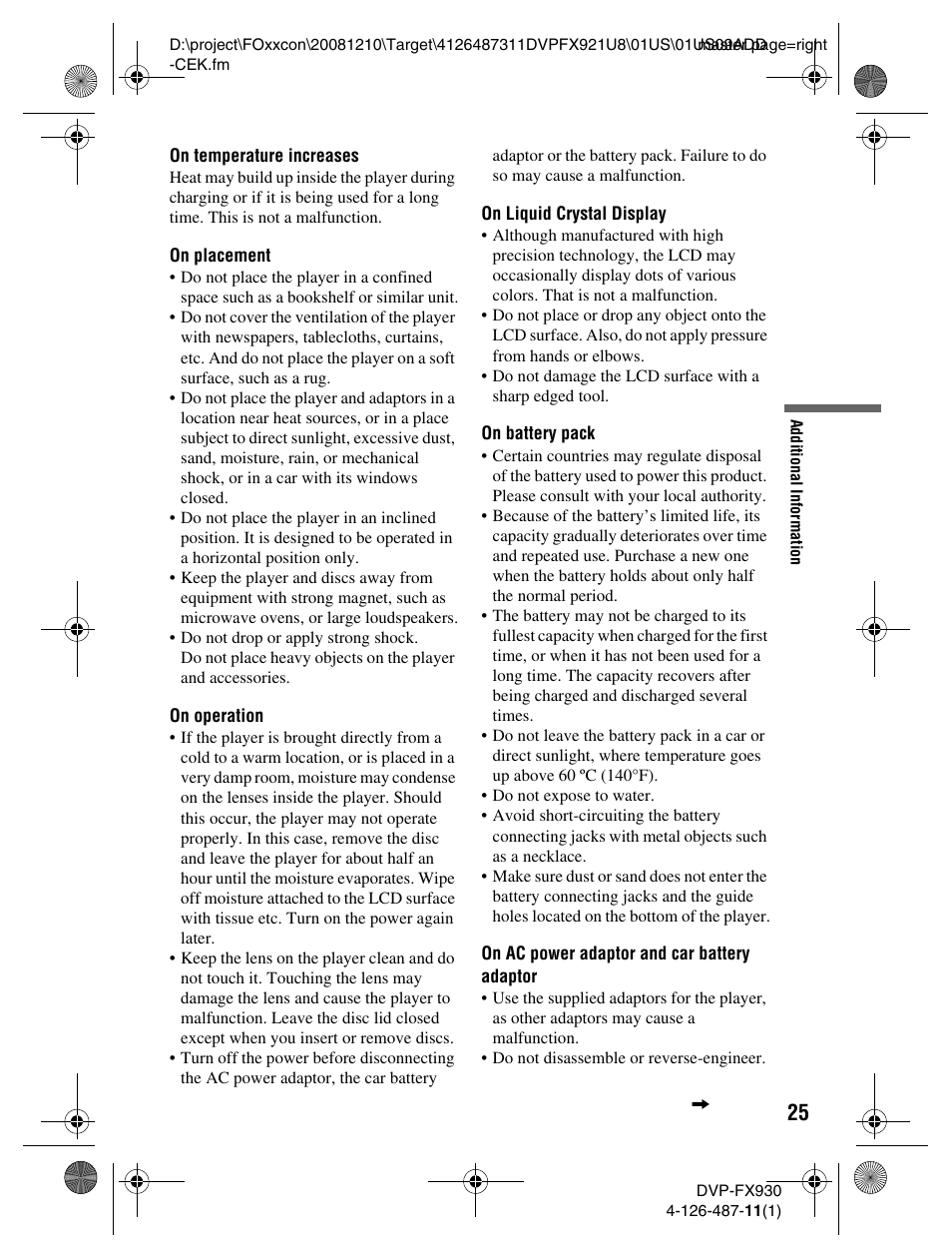 Sony DVP-FX921 User Manual | Page 25 / 40