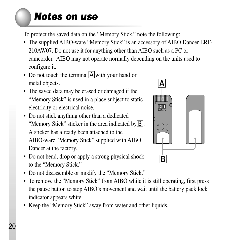 Sony ERS-210A User Manual | Page 20 / 32