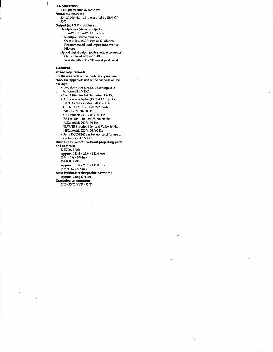 Sony D-E705 User Manual | Page 21 / 22
