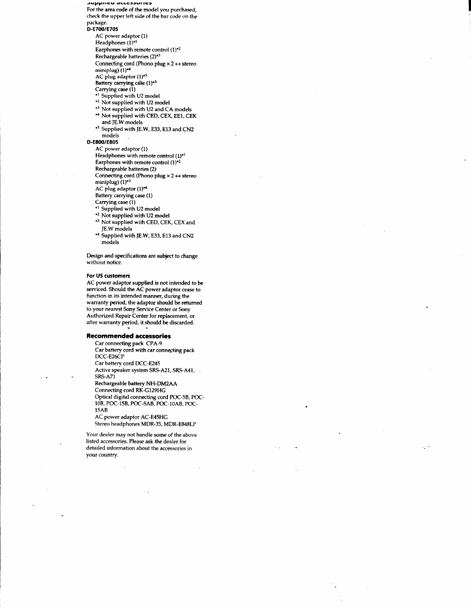 Sony D-E705 User Manual | Page 22 / 22