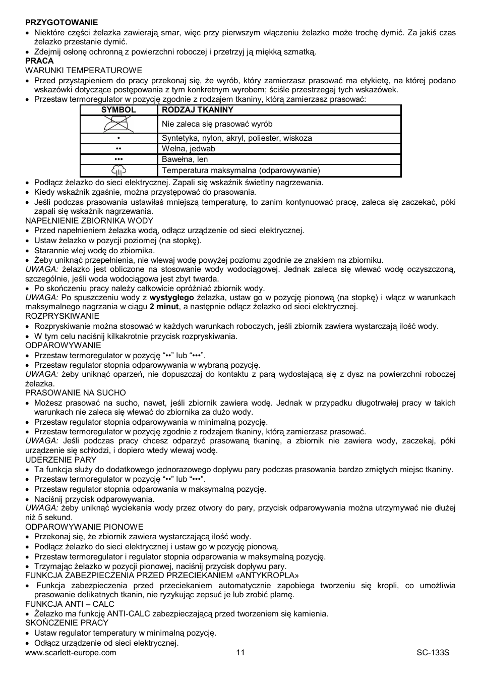 Scarlett SC-133S User Manual | Page 11 / 28