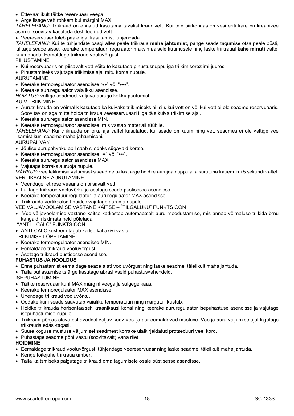 Scarlett SC-133S User Manual | Page 18 / 28