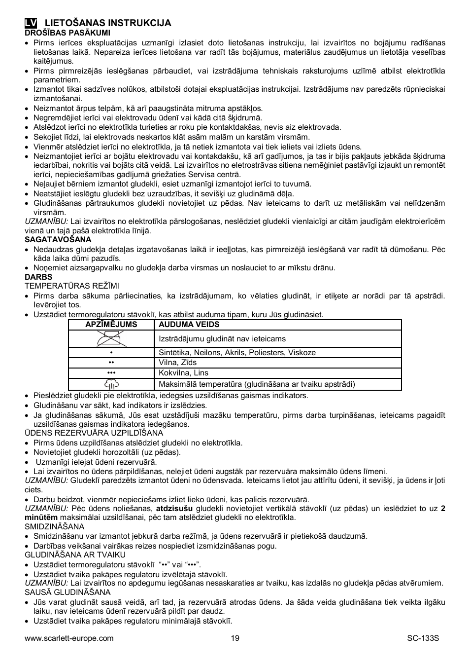 Scarlett SC-133S User Manual | Page 19 / 28