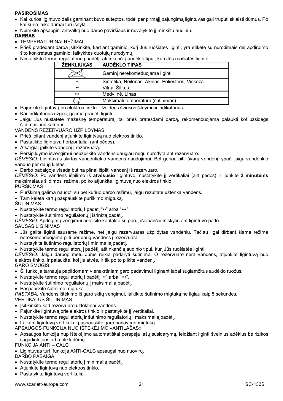 Scarlett SC-133S User Manual | Page 21 / 28