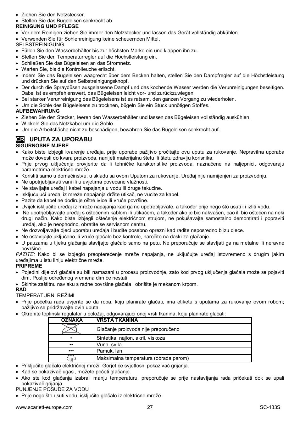 Scarlett SC-133S User Manual | Page 27 / 28