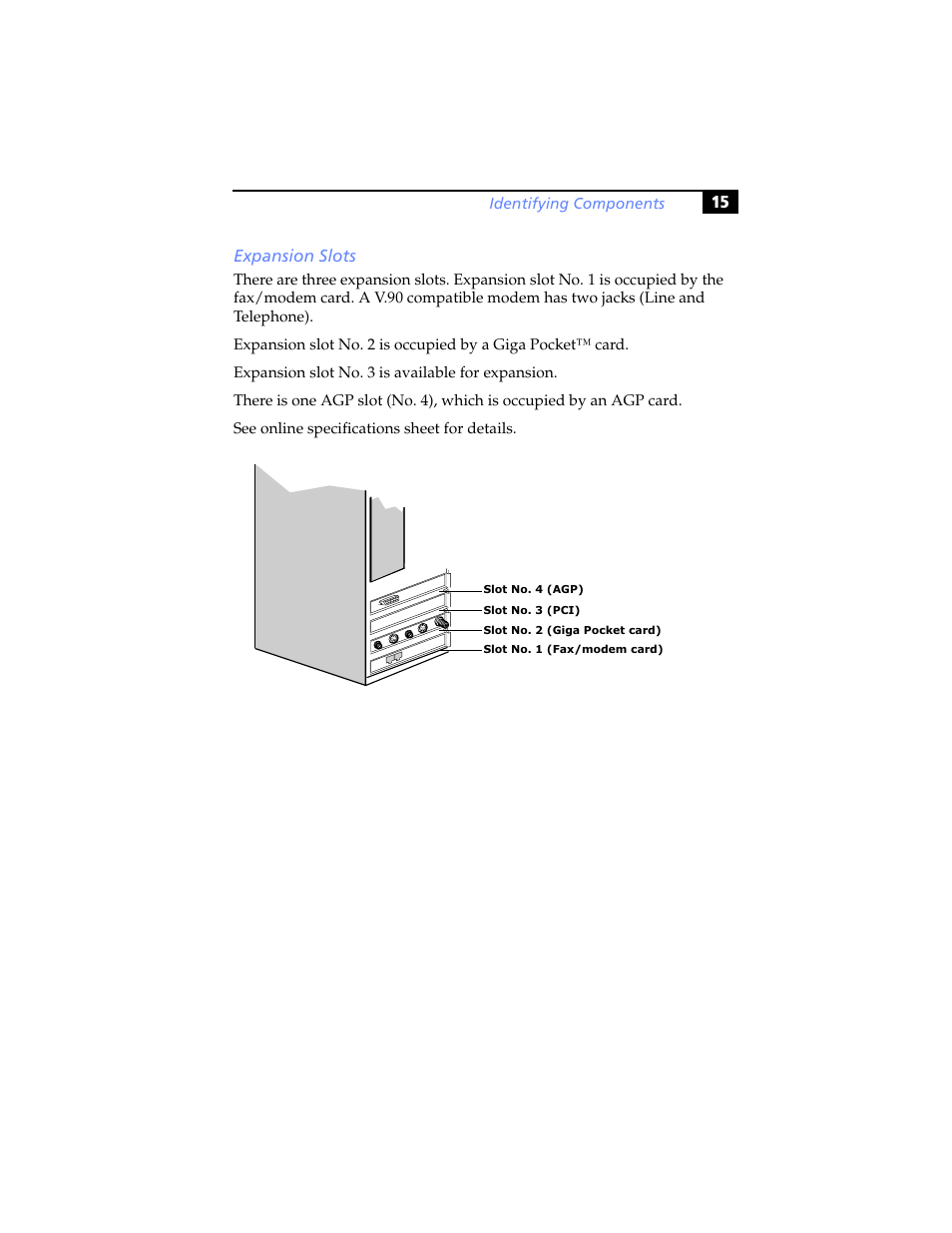 Expansion slots | Sony PCV-RX791 User Manual | Page 27 / 98