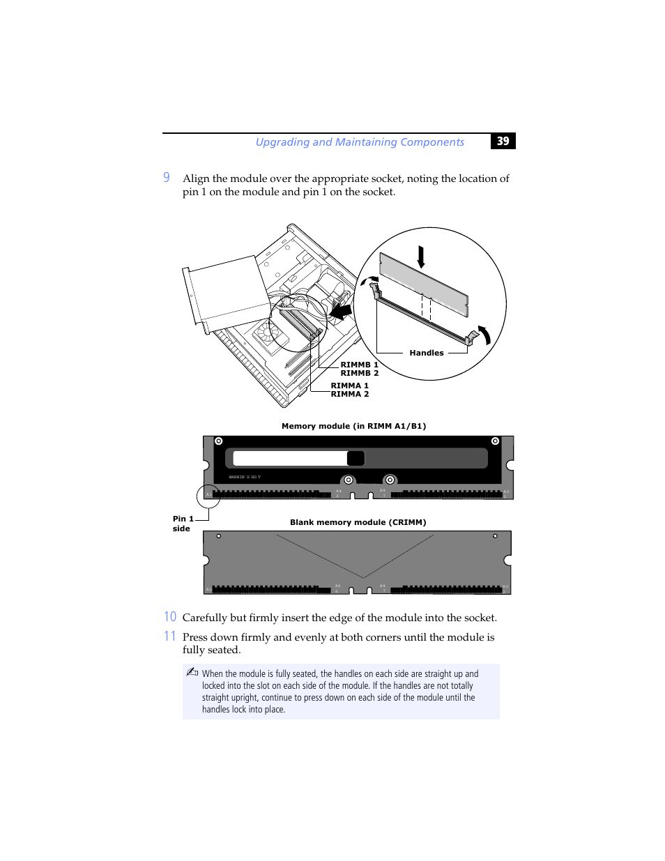 Upgrading and maintaining components | Sony PCV-RX791 User Manual | Page 51 / 98