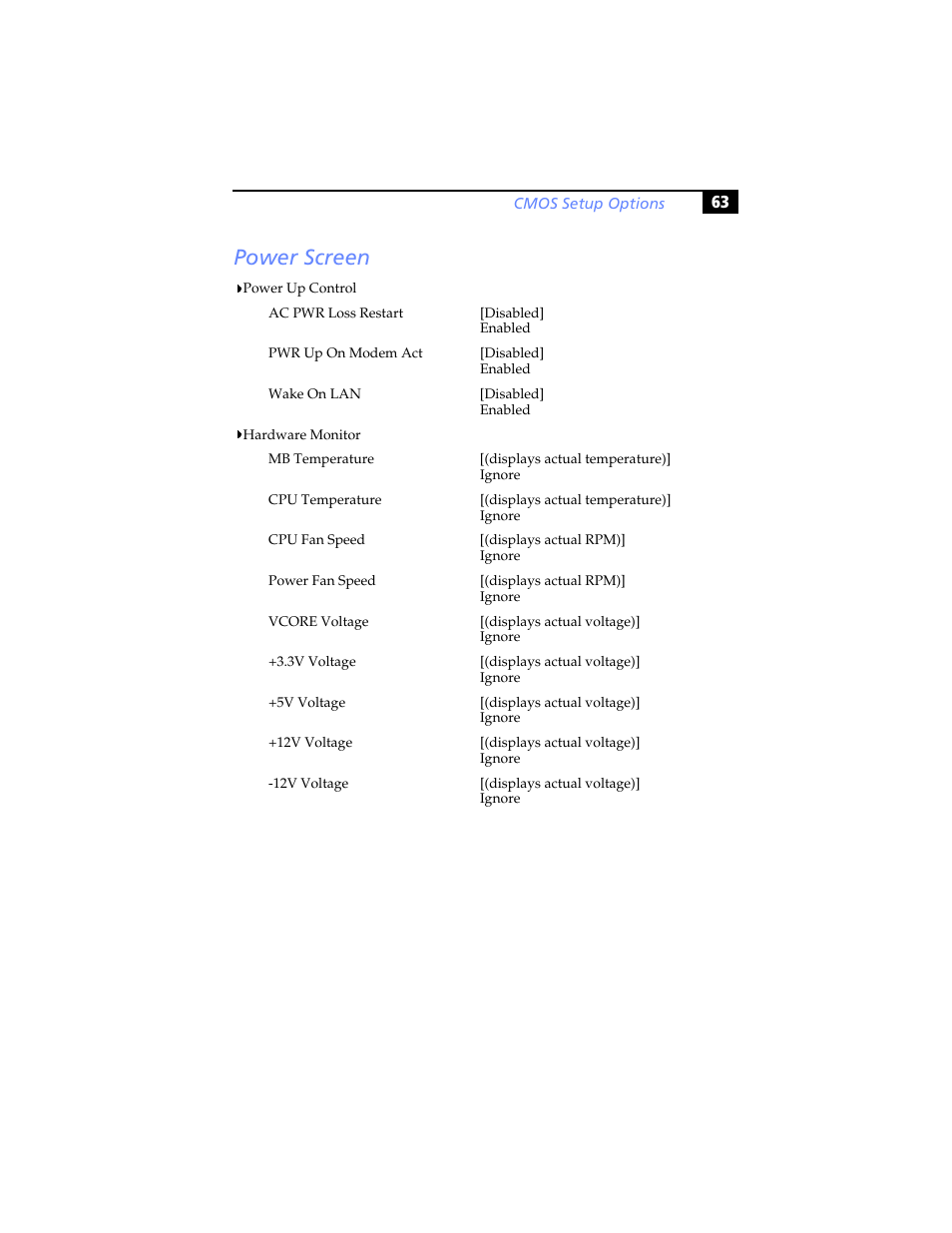 Power screen | Sony PCV-RX791 User Manual | Page 75 / 98