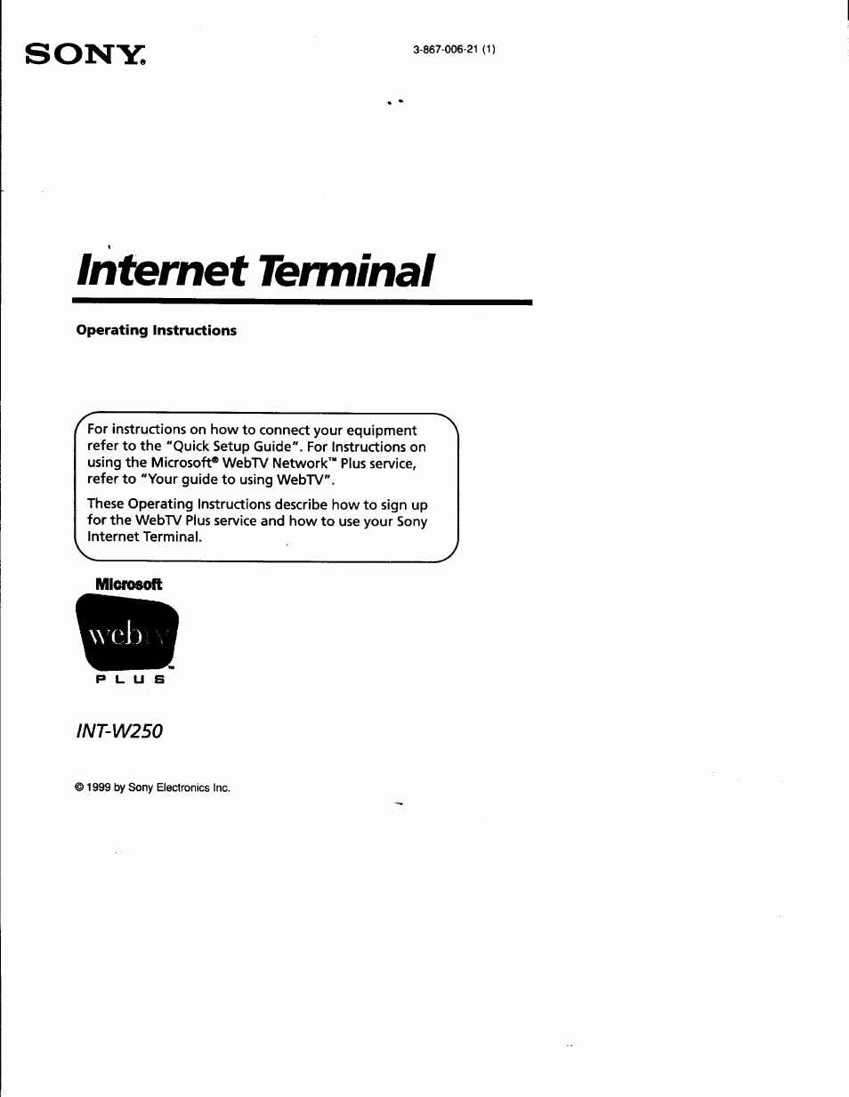 Sony INT-W250 User Manual | 30 pages